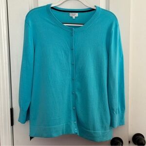 Crown & Ivy Turquoise Cardigan Sweater